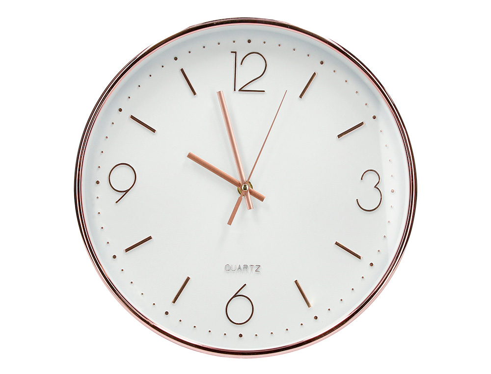 HORLOGE MURALE Q-CONNECT METALLIQUE MOUVEMENT SILENCIEUX DIAMETRE 35,5 CM COLORIS CHROME
