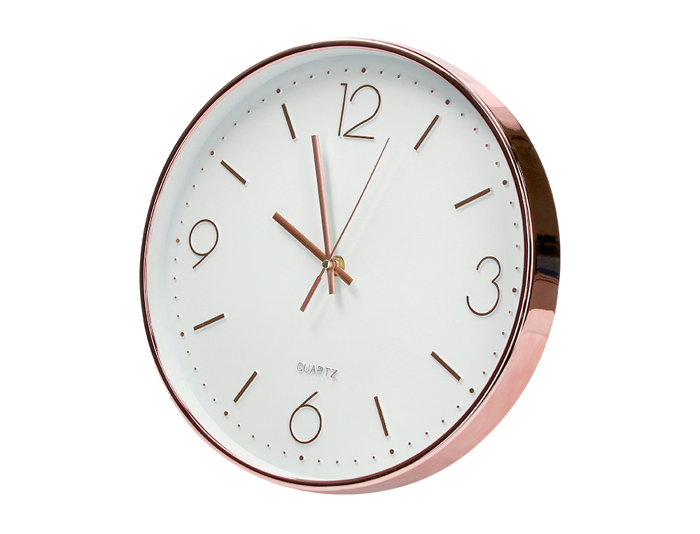 HORLOGE MURALE Q-CONNECT METALLIQUE MOUVEMENT SILENCIEUX DIAMETRE 35,5 CM COLORIS CHROME