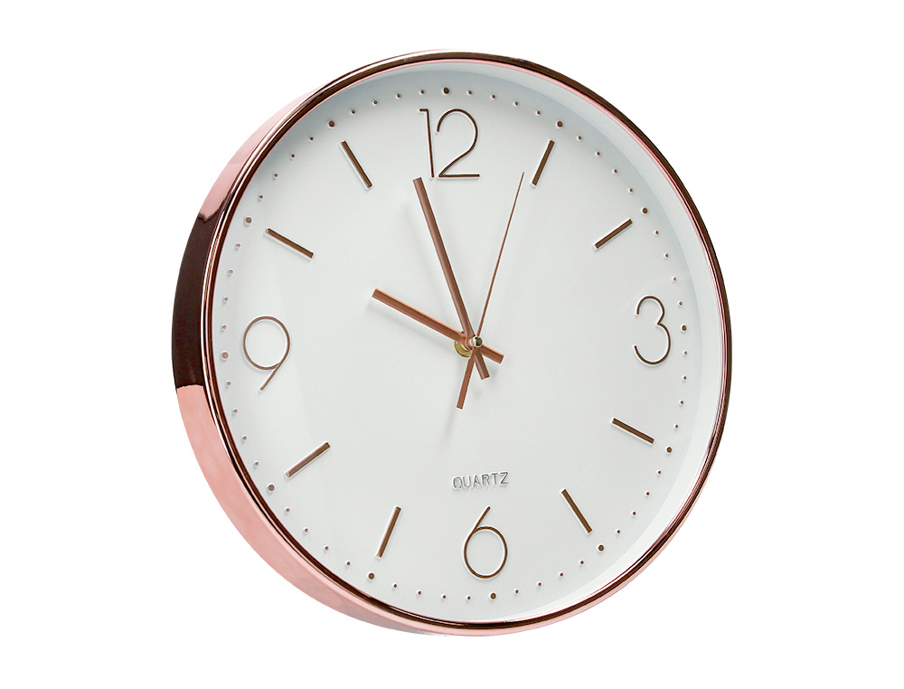 HORLOGE MURALE Q-CONNECT METALLIQUE MOUVEMENT SILENCIEUX DIAMETRE 35,5 CM COLORIS CHROME