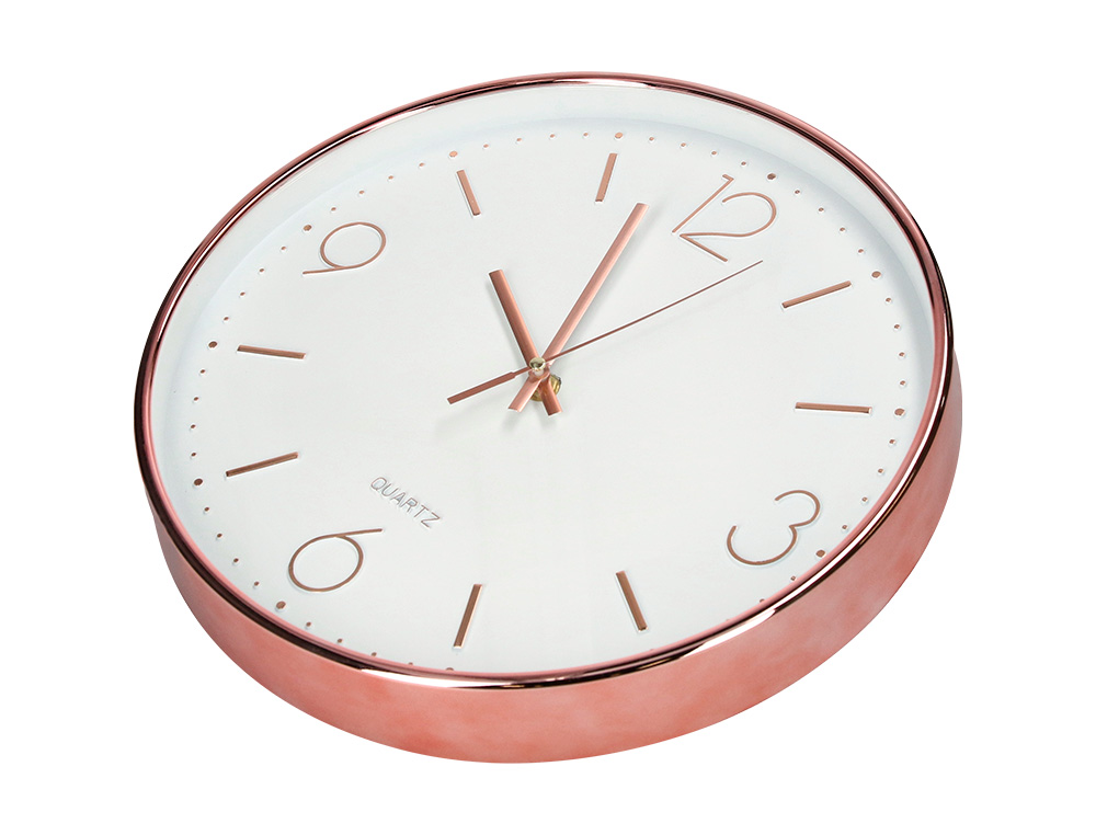 HORLOGE MURALE Q-CONNECT METALLIQUE MOUVEMENT SILENCIEUX DIAMETRE 35,5 CM COLORIS CHROME
