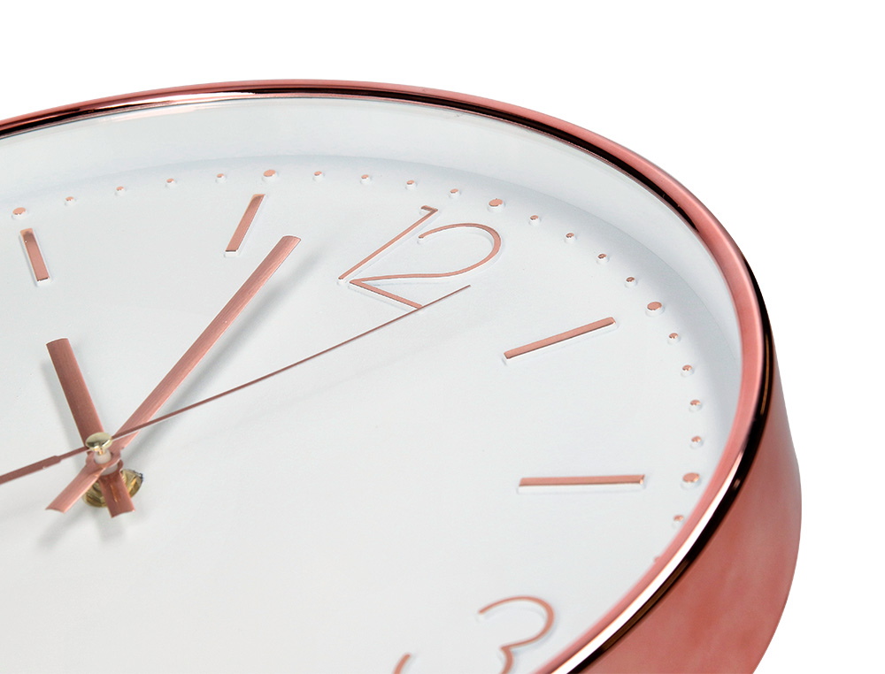 HORLOGE MURALE Q-CONNECT METALLIQUE MOUVEMENT SILENCIEUX DIAMETRE 35,5 CM COLORIS CHROME