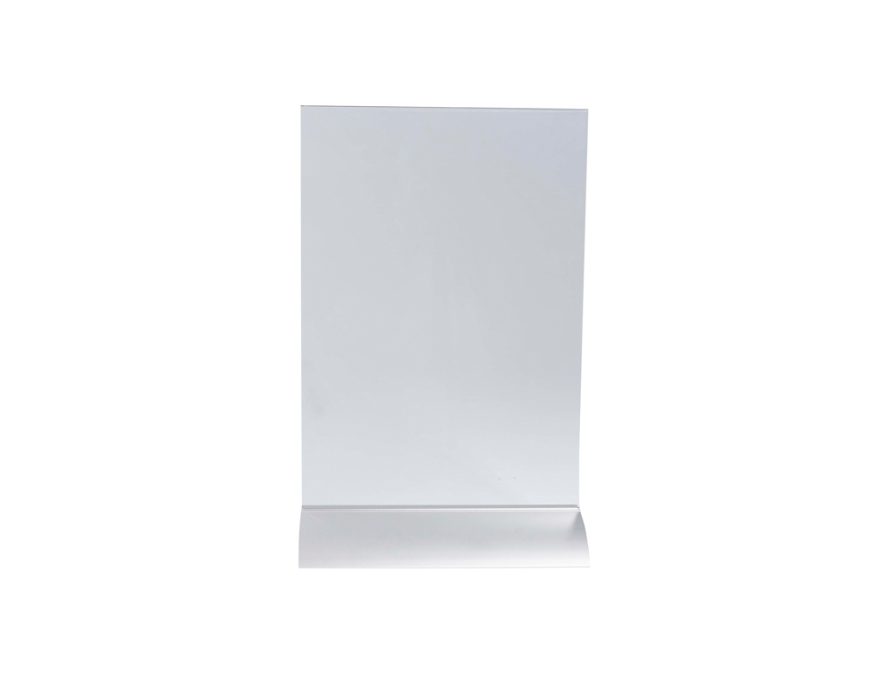 PORTE-VISUEL EXACOMPTA ACRYLIQUE VERTICAL A5 SOCLE ALUMINIUM COLORIS CRISTAL