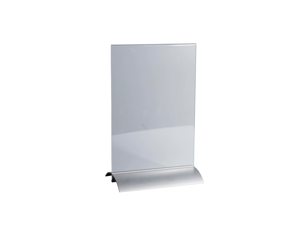 PORTE-VISUEL EXACOMPTA ACRYLIQUE VERTICAL A5 SOCLE ALUMINIUM COLORIS CRISTAL