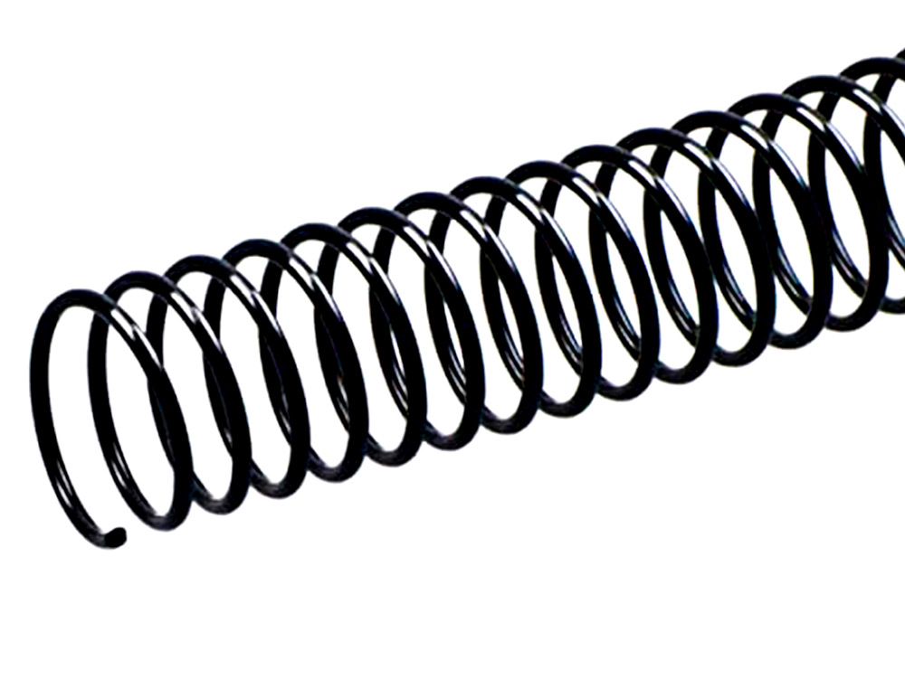 SPIRALE Q-CONNECT MÉTALLIQUE RELIEUR PAS 5:1 260F CALIBRE 1.2MM DIAMÈTRE 30MM COLORIS NOIR BOÎTE 50 UNITÉS