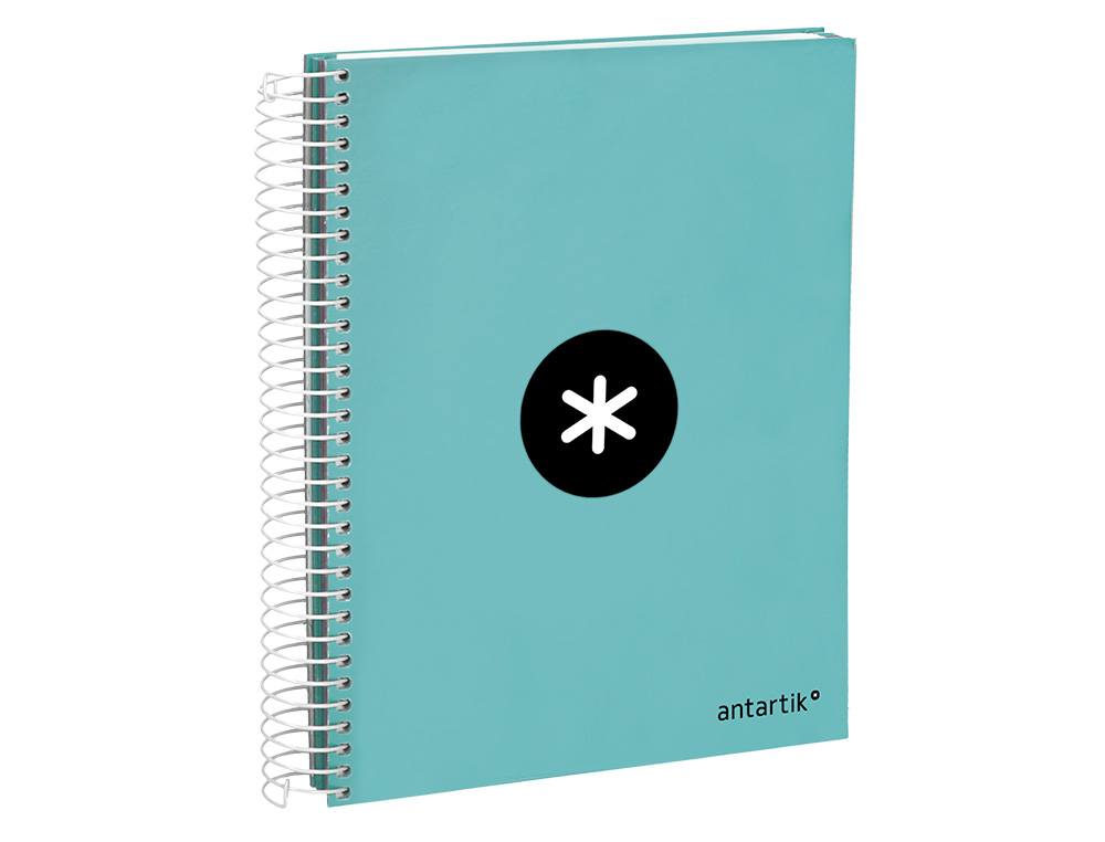 CAHIER SPIRALE ANTARTIK A5 240P 90G REMBORDÉ QUADRILLAGE 5MM MICROPERFORÉ 5 BANDES 6 TROUS COLORIS MENTHE