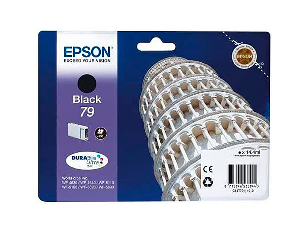 CARTOUCHE EPSON JET D'ENCRE T7911 EPSON WF-4640/5110/5190/5620/5690 COULEUR NOIR