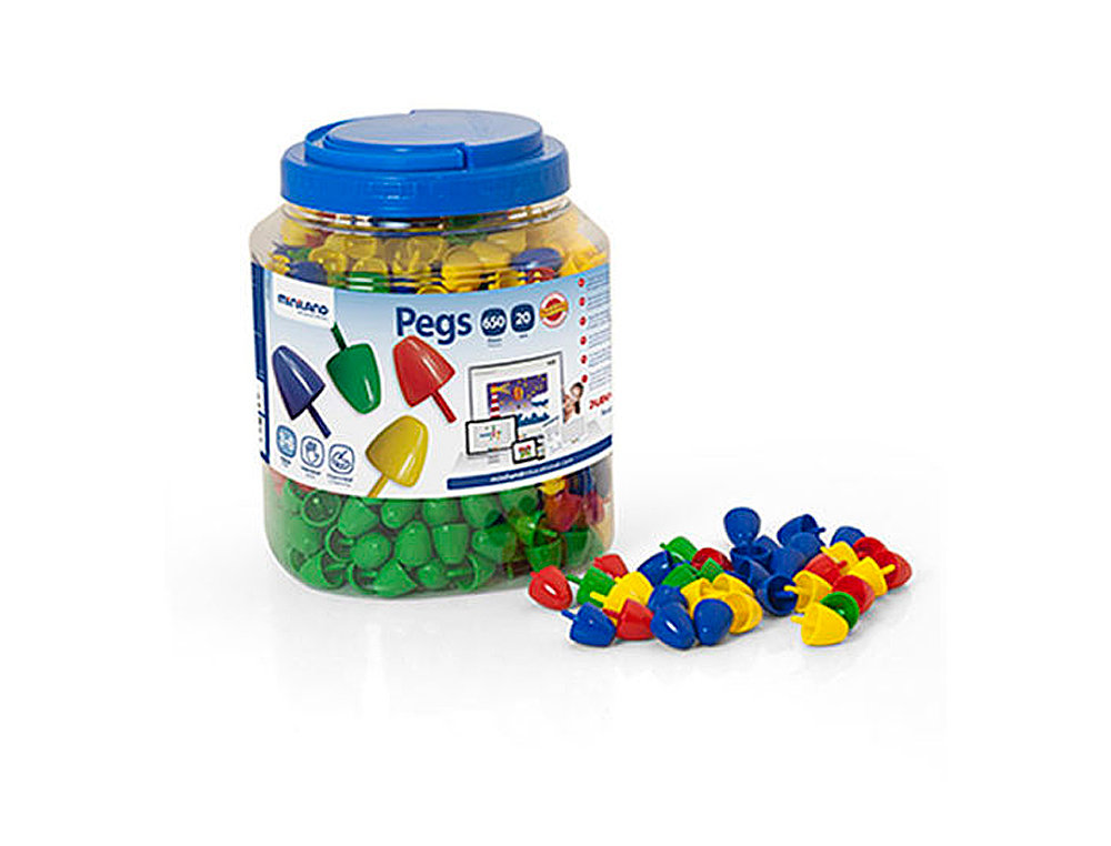 JEU MINILAND PEGS POT DE 650 PIÈCES DE 20 MM