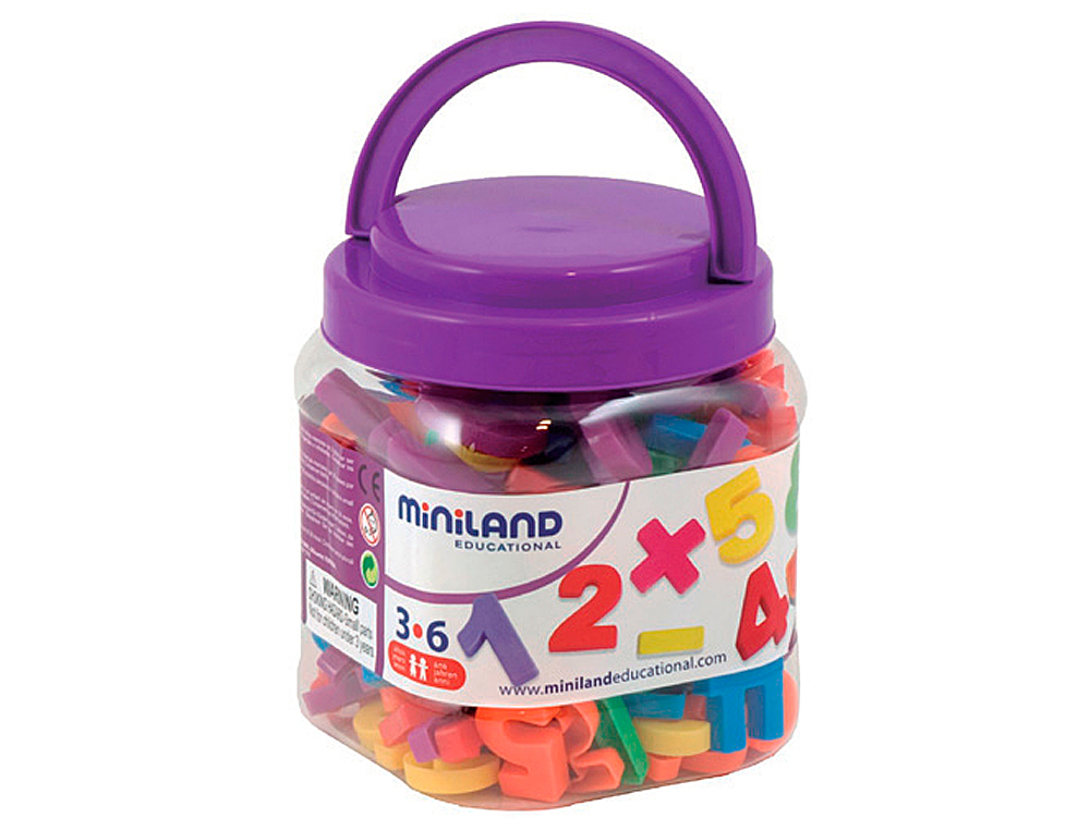 JEU MINILAND LETTRES NUMÉROS MAGNÉTIQUES POT DE 162 PIÈCES