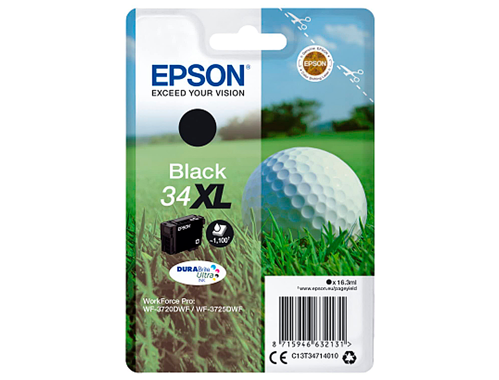 CARTOUCHE EPSON N34 XL JET D'ENCRE COULEUR NOIR HAUTE CAPACITÉ 1100P