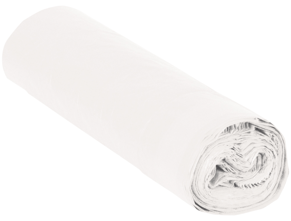 SAC POUBELLE DOMESTIQUE 52X60CM CALIBRE 70 CAPACIT 20L COLORIS BLANC ROULEAU 20 UNITS