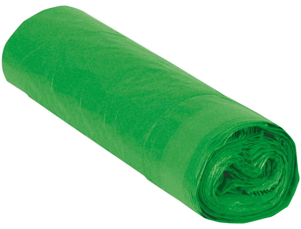 SAC POUBELLE INDUSTRIEL 85X105CM CALIBRE 110 CAPACITÉ 100L COLORIS VERT ROULEAU 10 UNITÉS