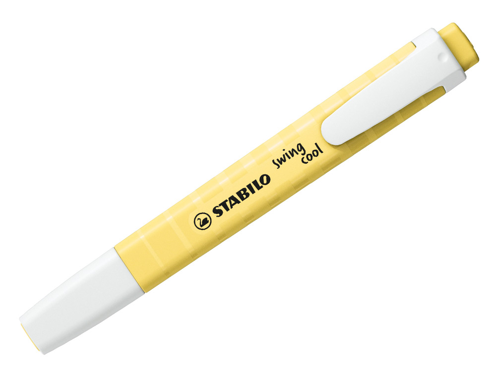 SURLIGNEUR STABILO SWING COOL PASTEL MODÈLE DE POCHE AVEC AGRAFE TRACÉ 1/4MM COLORIS CRÈME DE JAUNE
