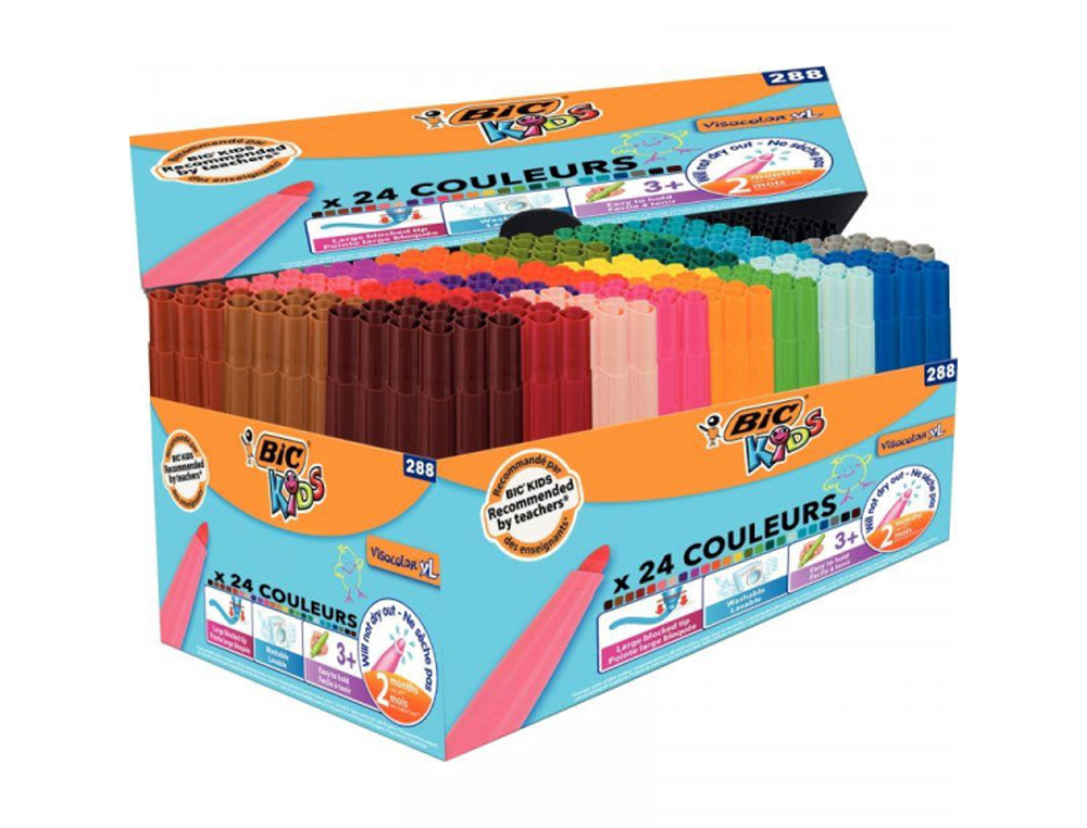 FEUTRE COLORIAGE BIC VISA XL PACK SCOLAIRE 238 + 50 UNITÉS GRATUITS