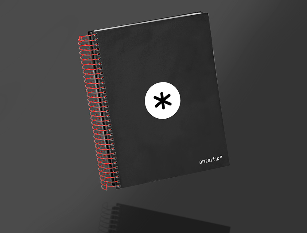 CAHIER SPIRALE ANTARTIK A5 240P 90G COUVERTURE REMBORDEE QUADRILLAGE 5MM 6 TROUS       COIL-LOCK COLORIS NOIR