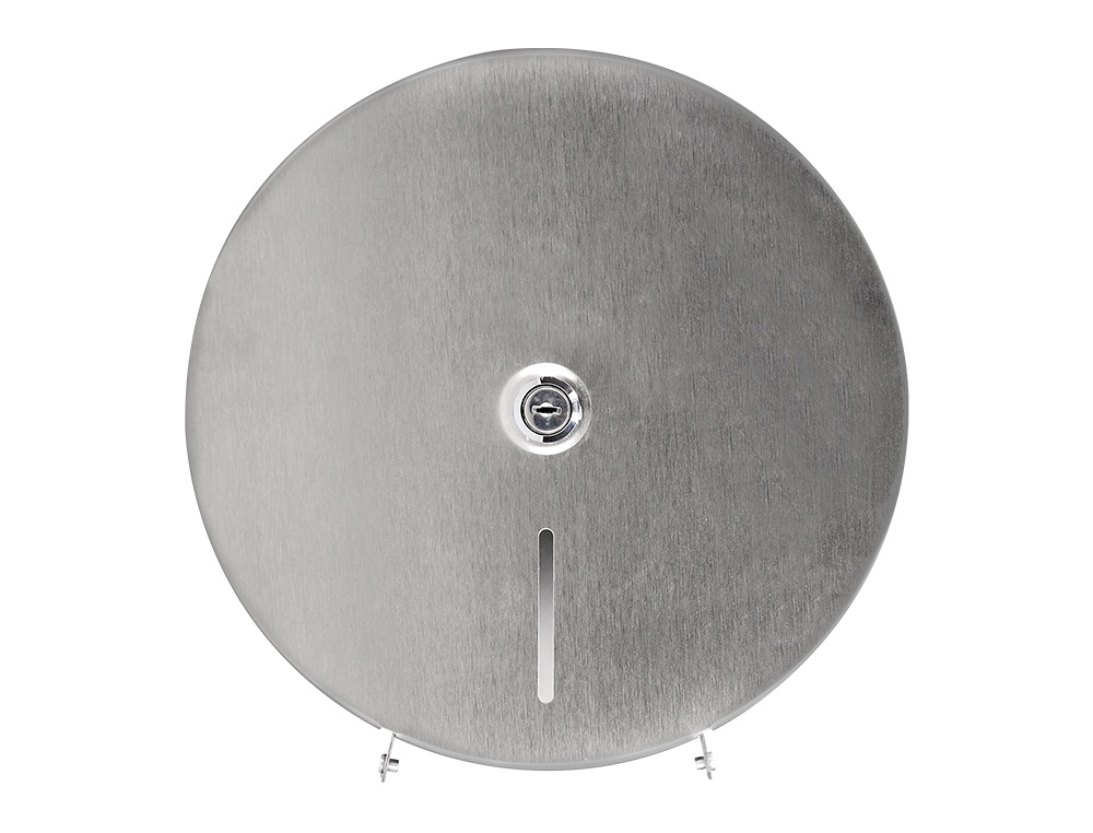 DISTRIBUTEUR PAPIER TOILETTE Q-CONNECT ACIER INOXYDABLE FERMETURE SERRURE 2 CLEFS 115X254X265MM