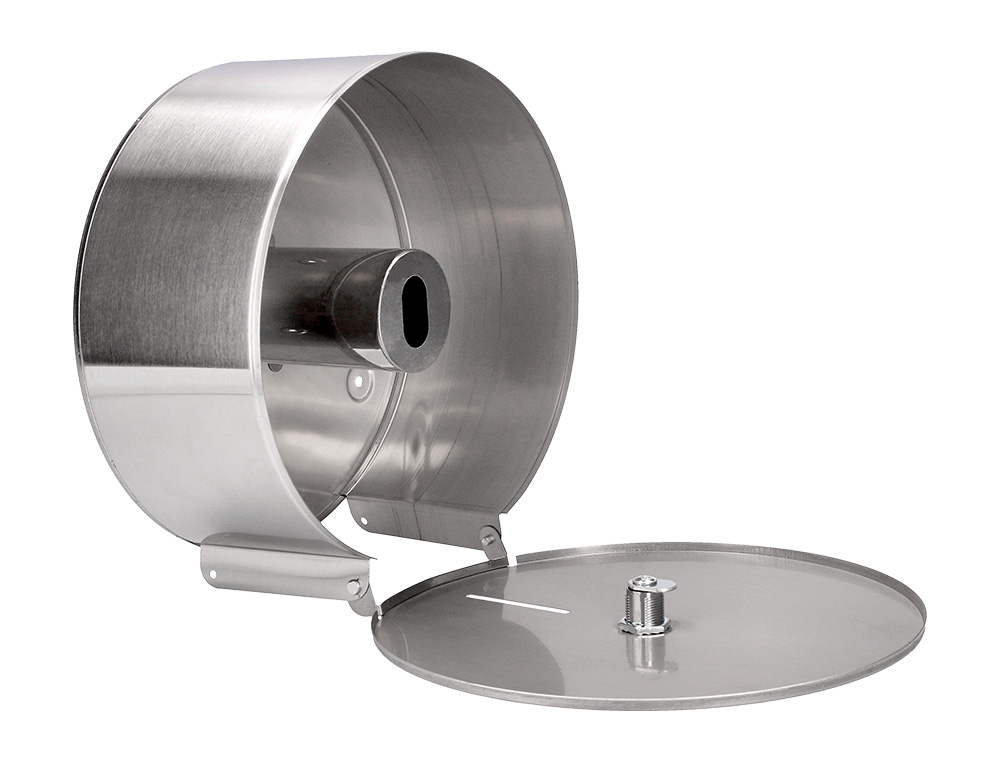 DISTRIBUTEUR PAPIER TOILETTE Q-CONNECT ACIER INOXYDABLE FERMETURE SERRURE 2 CLEFS 115X254X265MM