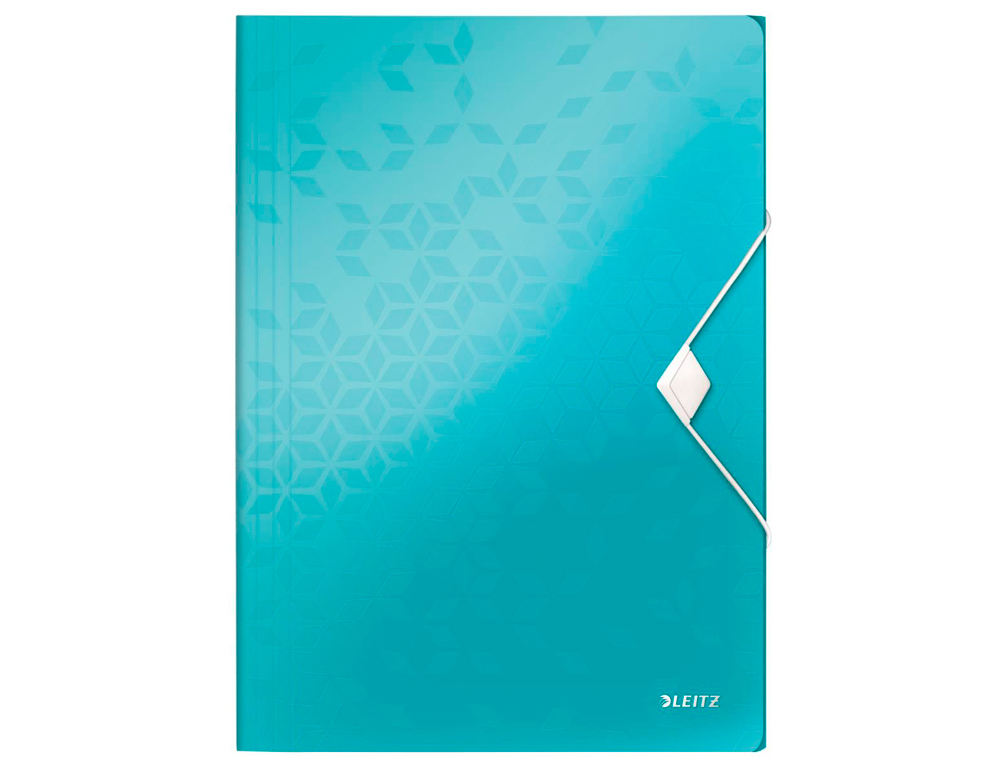 CHEMISE 3 RABATS LEITZ WOW POLYPROPYLNE FERMETURE LASTIQUE COLORIS MENTHE 235X320MM