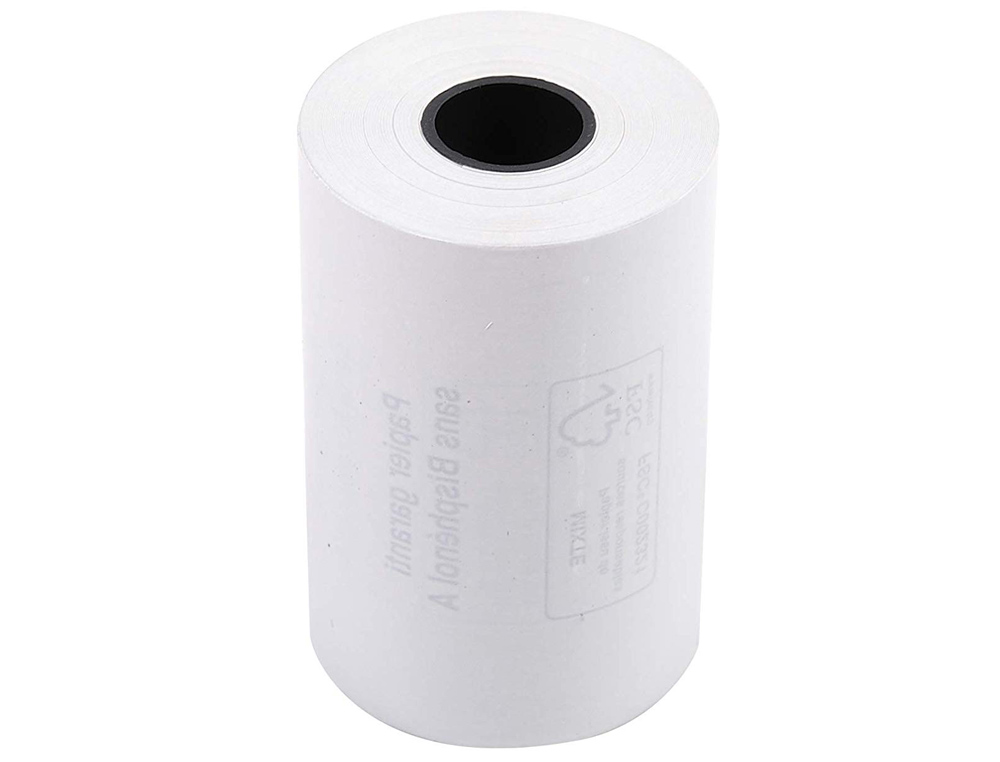 BOBINE THERMIQUE EXACOMPTA TICKETS CARTE BANCAIRE 1 PLI SANS BPA 57X40MM MANDRIN 12MM MÉTRAGE 18M LOT DE 10 ROULEAUX
