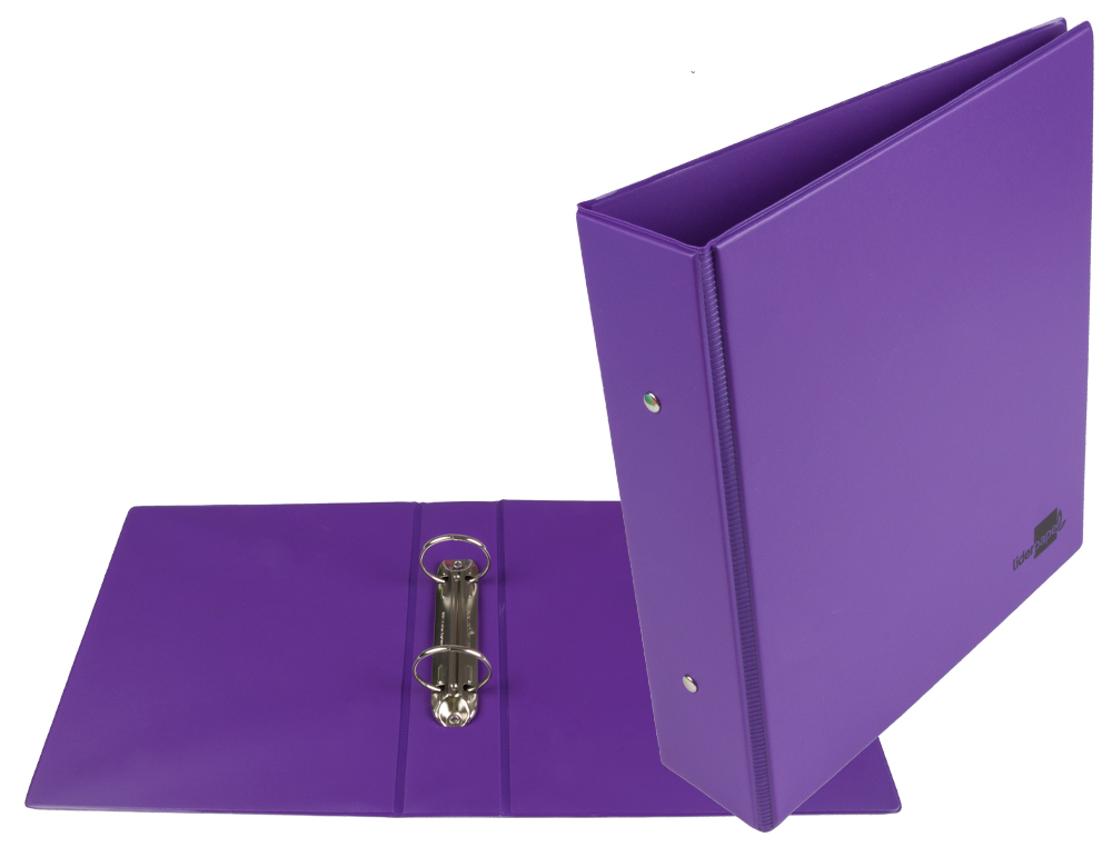 CLASSEUR LIDERPAPEL 2 ANNEAUX RONDS 40MM A5 CARTON REMBORDÉ PVC COLORIS VIOLET