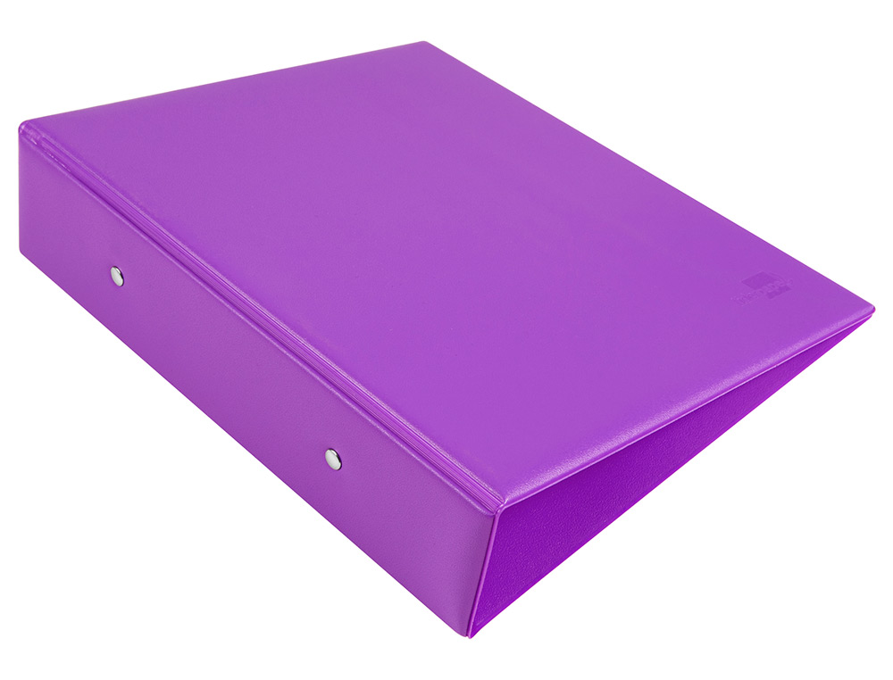 CLASSEUR LIDERPAPEL 2 ANNEAUX RONDS 40MM A5 CARTON REMBORDÉ PVC COLORIS VIOLET
