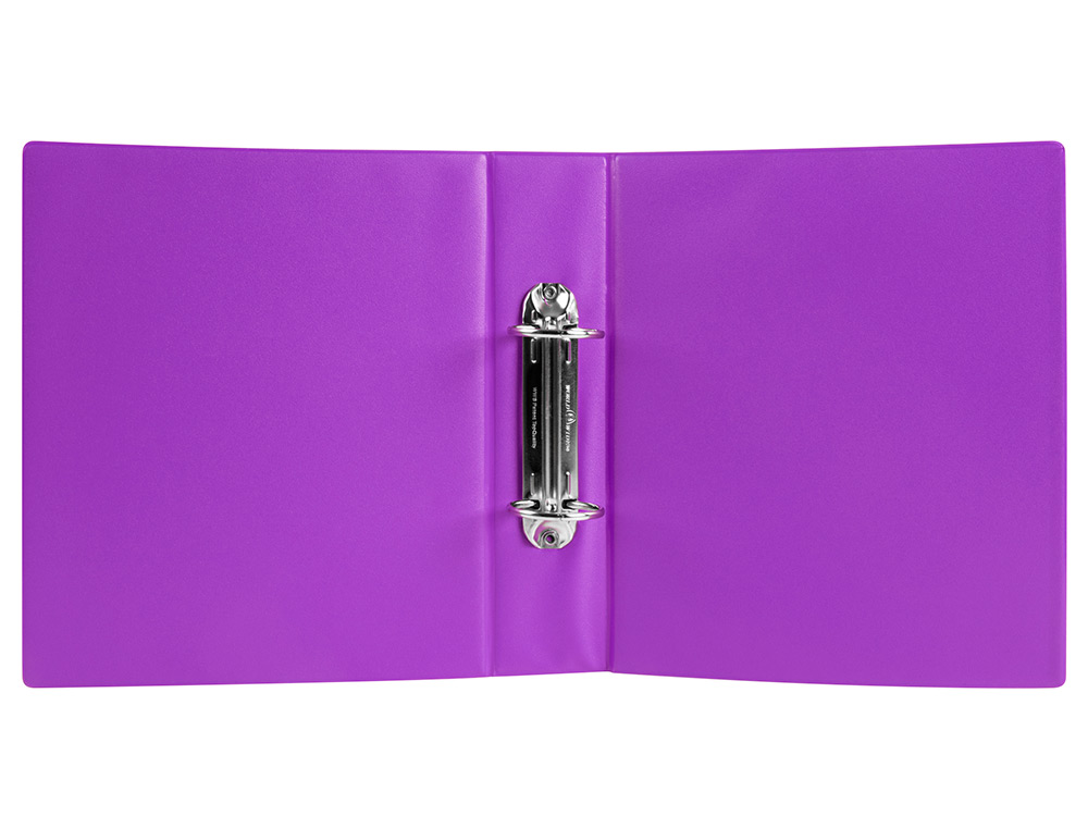 CLASSEUR LIDERPAPEL 2 ANNEAUX RONDS 40MM A5 CARTON REMBORDÉ PVC COLORIS VIOLET