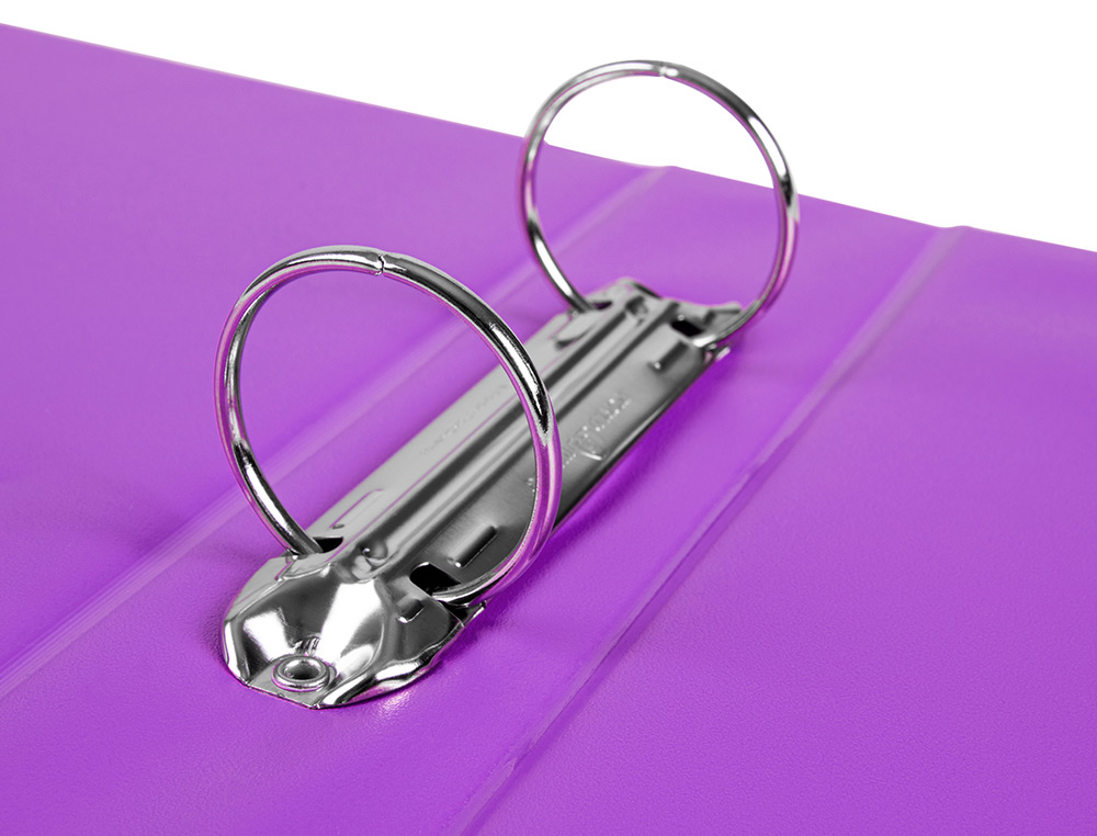 CLASSEUR LIDERPAPEL 2 ANNEAUX RONDS 40MM A5 CARTON REMBORDÉ PVC COLORIS VIOLET