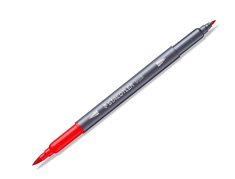 FEUTRES COLORIAGE AQUARELLABLES STAEDTLER MARSGRAPHIC DUO3001 DESIGN JOURNEY DOUBLE POINTE PINCEAU/FINE - LOT 6 SET 36UN