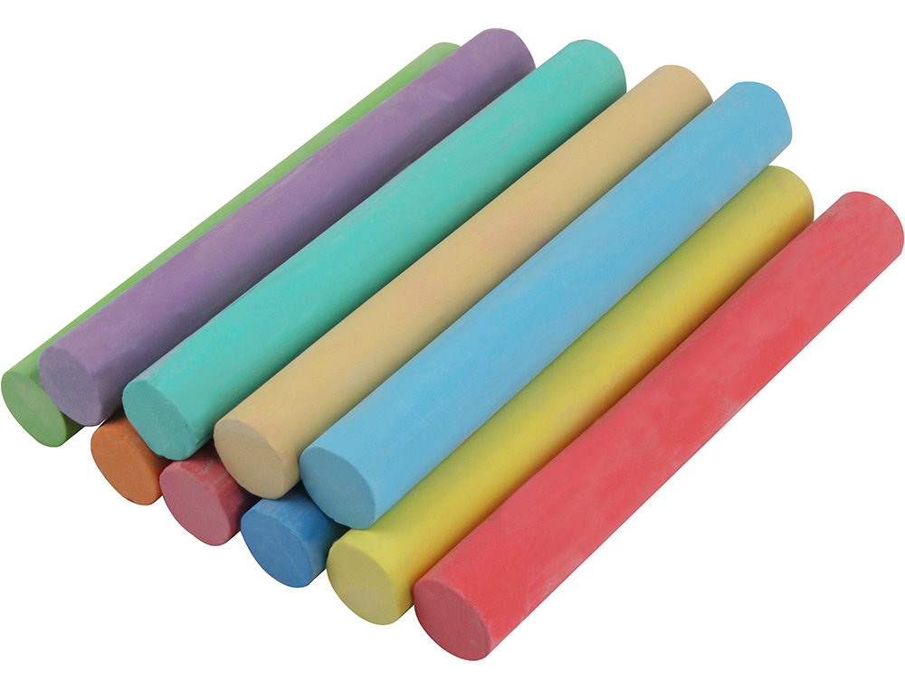 CRAIE LIDERPAPEL ENROBÉE RONDE ANTI-POUSSIÈRE TRACÉ ÉCRITURE DOUCE HYPOALLERGÉNIQUE COLORIS ASSORTIS BOÎTE 10 UNITÉS