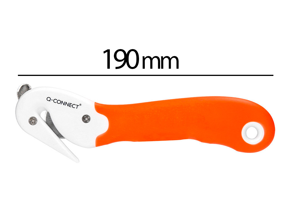 CUTTER DE SECURITE SX782N-1 Q-CONNECT EN PLASTIQUE AVEC ERGOT EN METAL LAME FIXE PROTEGEE EN ACIER INOXYDABLE