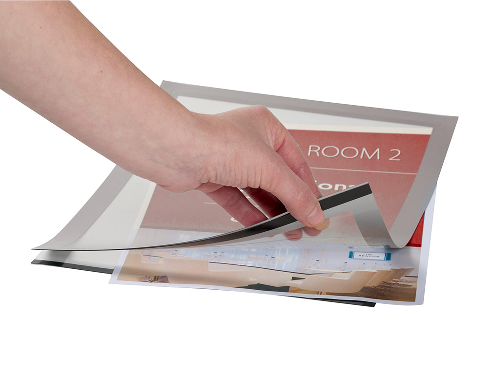 CADRE AFFICHAGE Q-CONNECT MAGNTIQUE A4 DOS ADHSIF REPOSITIONNABLE COLORIS ARGENT PACK 2 UNITS