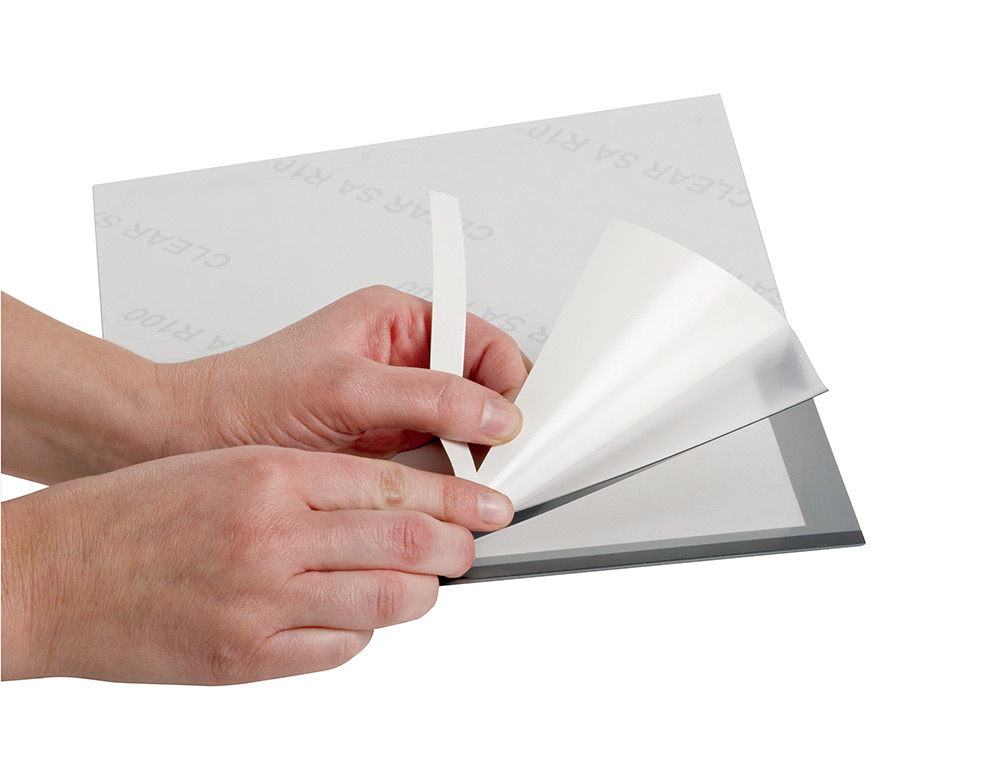 CADRE AFFICHAGE Q-CONNECT MAGNTIQUE A4 DOS ADHSIF REPOSITIONNABLE COLORIS ARGENT PACK 2 UNITS