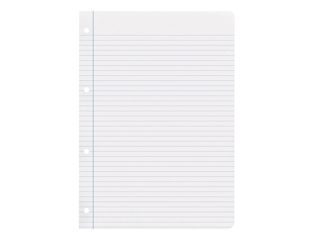 BLOC-NOTES LIDERPAPEL 100 FEUILLES ENCOLLÉES 100G A4 100 G/M2 LIGNÉ HORIZONTAL MARGE 4 TROUS