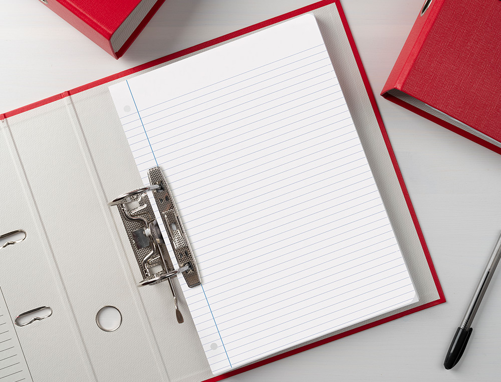 BLOC-NOTES LIDERPAPEL 100 FEUILLES ENCOLLÉES 100G A4 100 G/M2 LIGNÉ HORIZONTAL MARGE 4 TROUS