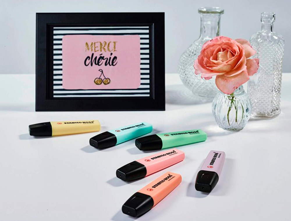 SURLIGNEUR STABILO BOSS PASTEL TRAC 2/5MM POINTE BISEAUTE ENCRE BASE EAU RSISTANTE LUMIRE TOUCHE TURQUOISE
