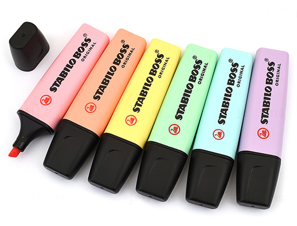 SURLIGNEUR STABILO BOSS PASTEL TRAC 2/5MM POINTE BISEAUTE ENCRE BASE EAU RSISTANTE LUMIRE TOUCHE TURQUOISE