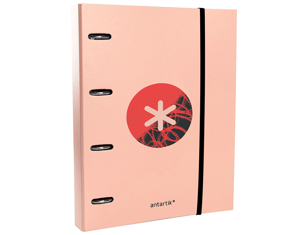 CLASSEUR ANTARTIK TRENDING TOPIC 2020 4 ANNEAUX RONDS 40MM FEUILLET MOBILE A4 5X5MM COLORIS CORAIL