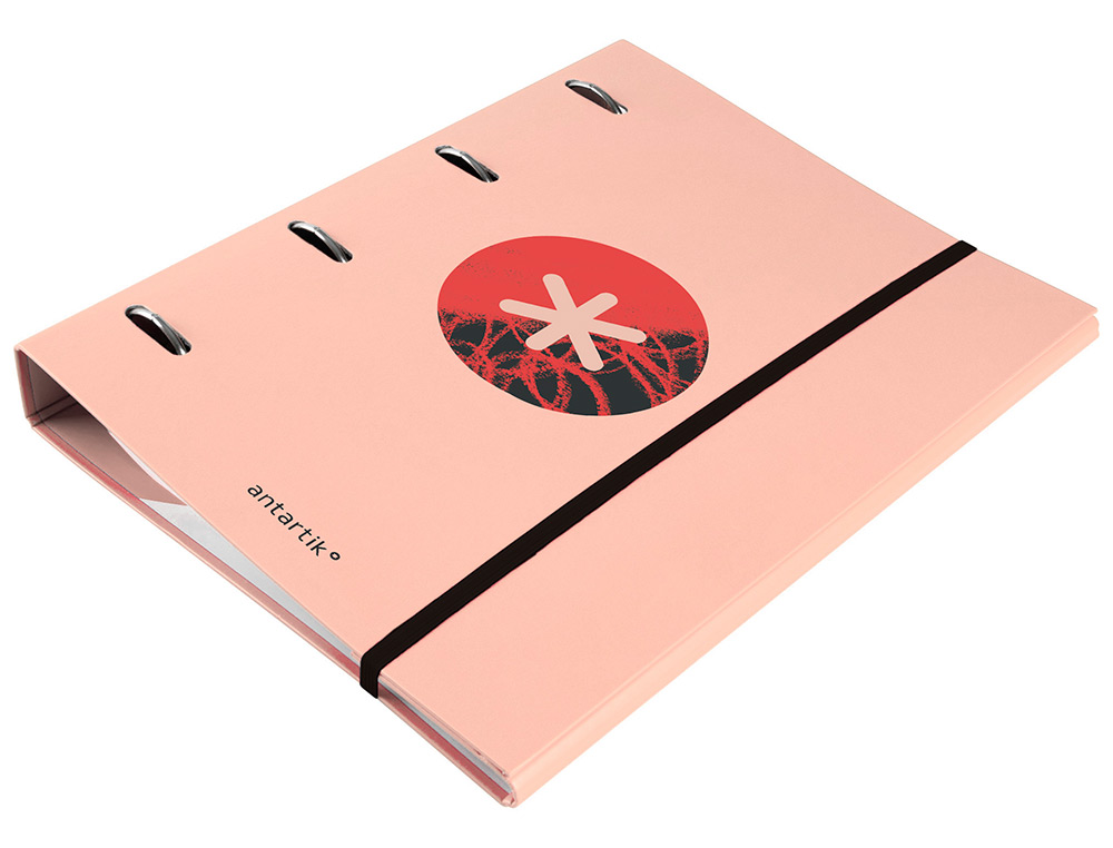 CLASSEUR ANTARTIK TRENDING TOPIC 2020 4 ANNEAUX RONDS 40MM FEUILLET MOBILE A4 5X5MM COLORIS CORAIL