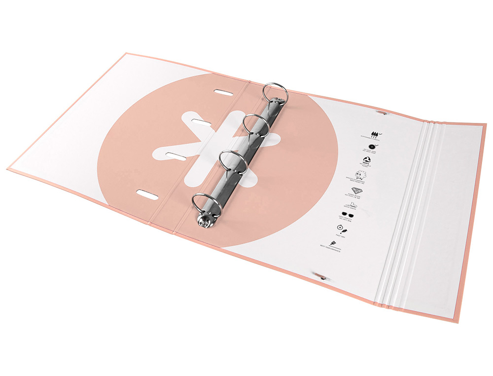 CLASSEUR ANTARTIK TRENDING TOPIC 2020 4 ANNEAUX RONDS 40MM FEUILLET MOBILE A4 5X5MM COLORIS CORAIL