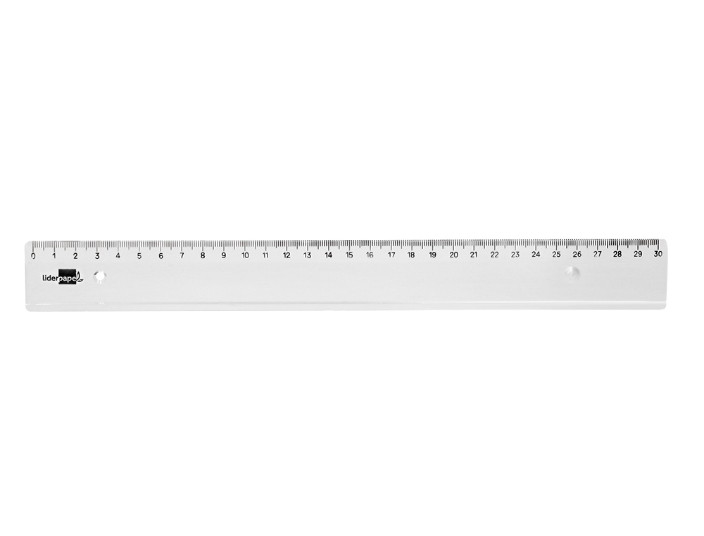 REGLE LIDERPAPEL PLASTIQUE INCASSABLE TRANSPARENT 30 CM