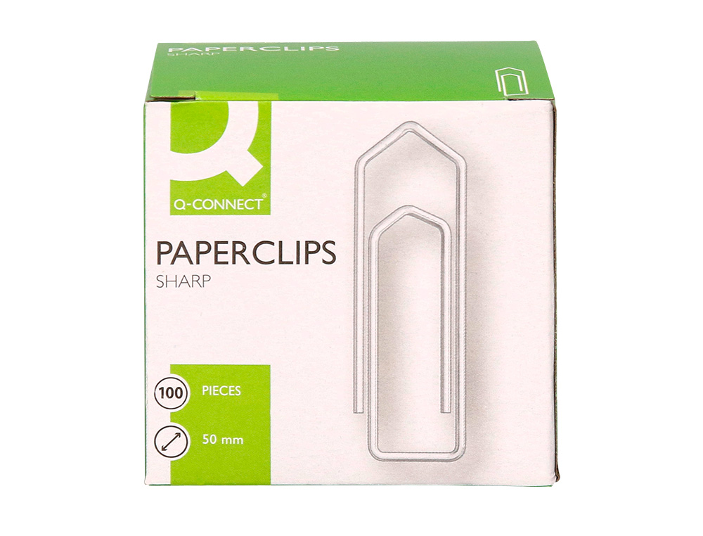TROMBONE Q-CONNECT NICKEL 50MM BOTE CARTON 100 UNITS     POINTU