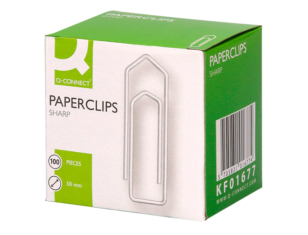 TROMBONE Q-CONNECT NICKEL 50MM BOTE CARTON 100 UNITS     POINTU