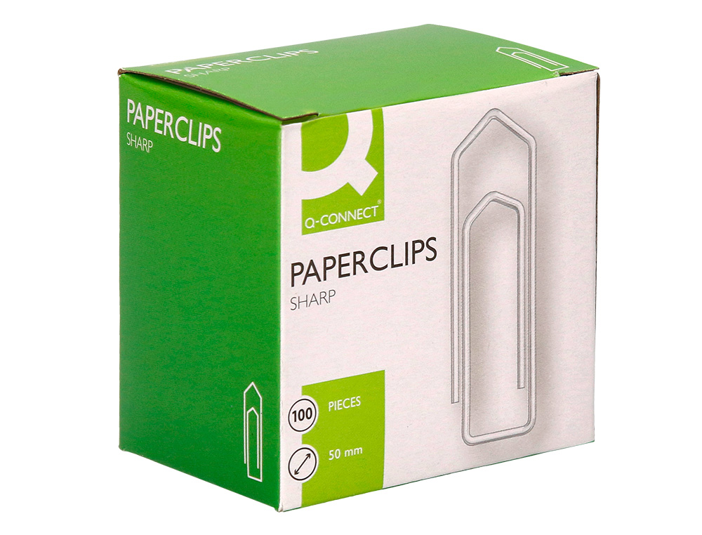 TROMBONE Q-CONNECT NICKEL 50MM BOTE CARTON 100 UNITS     POINTU