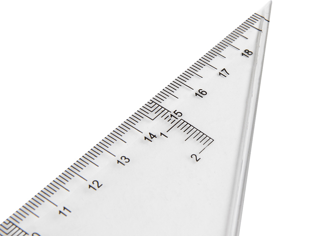 ÉQUERRE LIDERPAPEL 60 DEGRÉS 20CM BISEAUTÉE GRADUÉE ÉCHELLE MILLIMÈTRES TRANSPARENTE ÉCONOMIQUE
