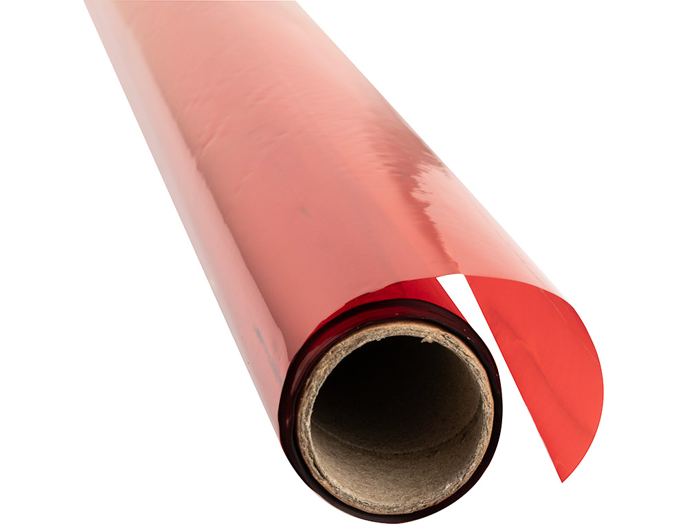 PAPIER CELLOPHANE LIDERPAPEL COLORIS ROUGE ROULEAU 0.60X10M