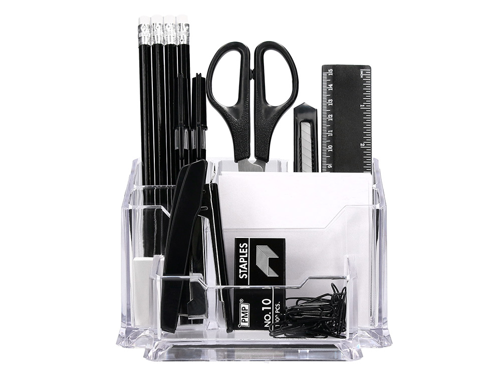 ORGANISATEUR BUREAU 15 PIÈCES 154X105X10MM COLORIS TRANSPARENT