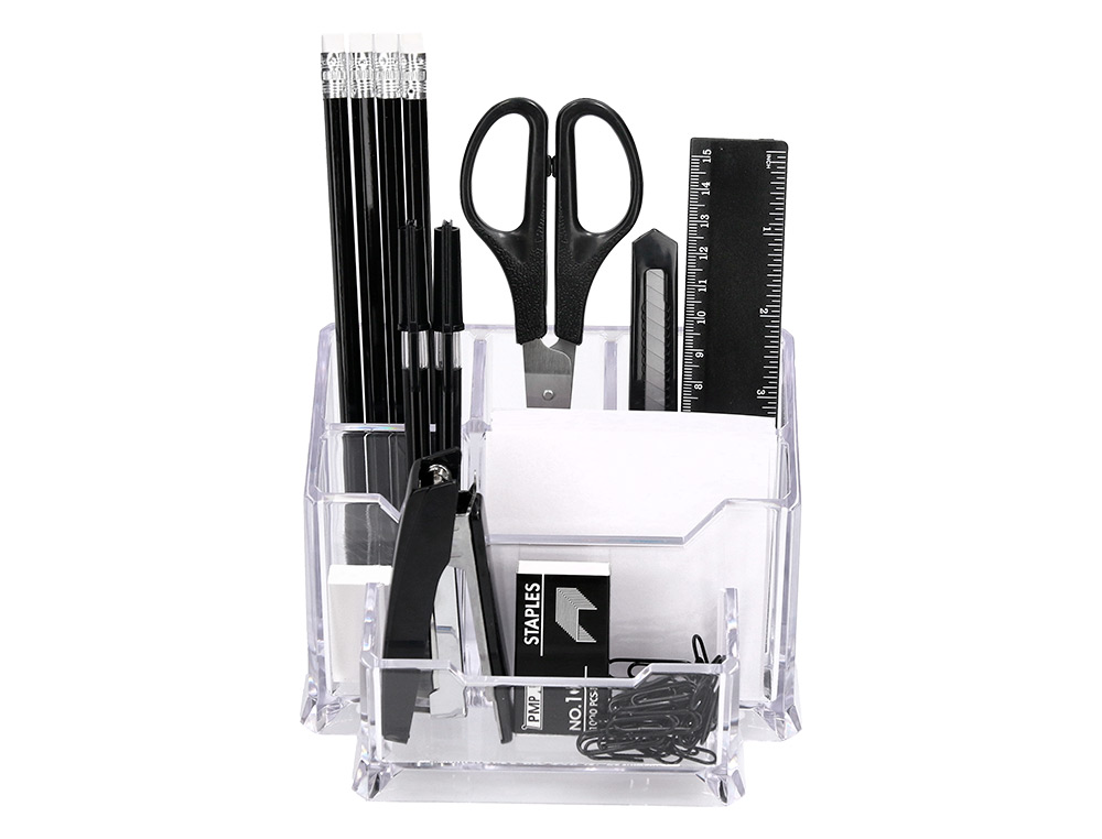 ORGANISATEUR BUREAU 15 PIÈCES 154X105X10MM COLORIS TRANSPARENT