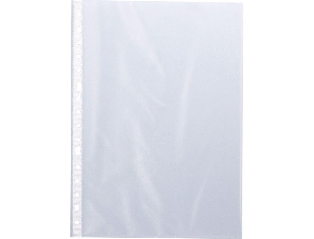POCHETTE Q-CONNECT POLYPROPYLÈNE GRAINÉ 5/100E PERFORÉE ANTISTATIQUE A4 210X297MM BOÎTE 100 UNITÉS