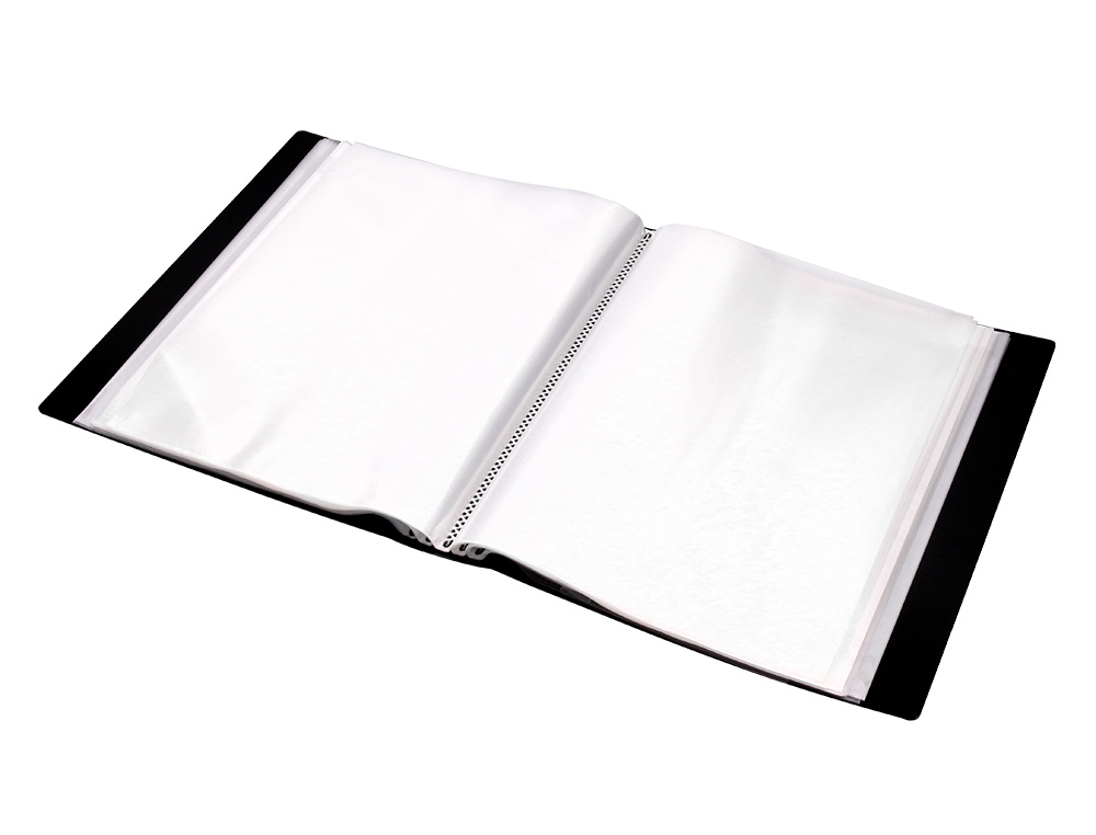 PROTÈGE-DOCUMENTS LIDERPAPEL PERSONNALISABLE KANGOUROU POLYPROPYLÈNE 40 POCHETTES FIXES A4 210X297MM COLORIS NOIR