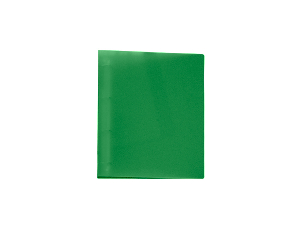 CLASSEUR LIDERPAPEL 4 ANNEAUX 25MM A4 260X315MM POLYPROPYLNE DOS 40MM PORTE-CARTES VISITE COLORIS VERT TRANSLUCIDE