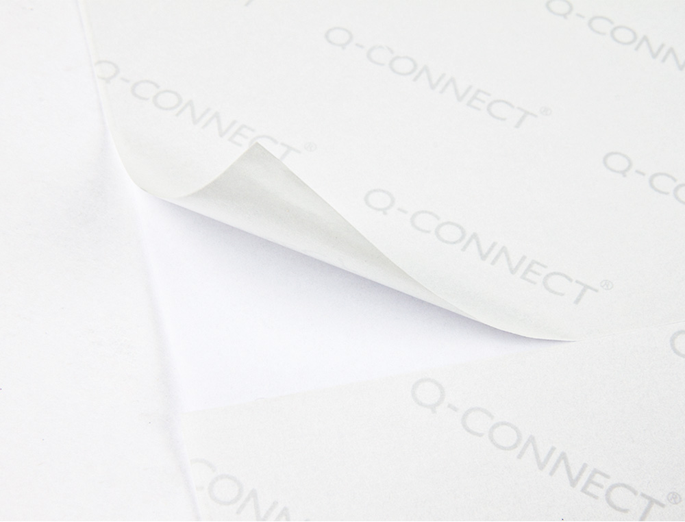 ÉTIQUETTE ADHÉSIVE Q-CONNECT 99.1X67.7MM COINS ARRONDIS IMPRIMANTE JET ENCRE LASER COPIEUR BOÎTE 100 FEUILLES 800 UNITÉS